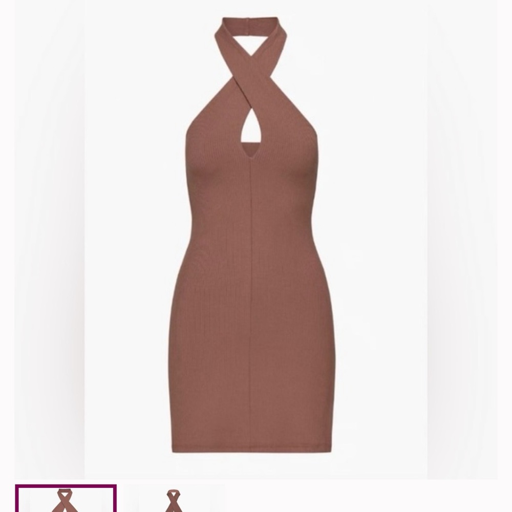 Aritzia Mauve Halter Sheath Dress for Cocktail